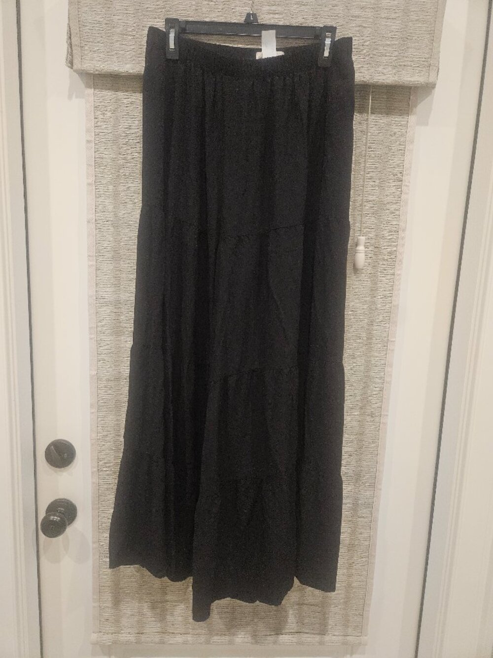 Black ruffle palazzo pants